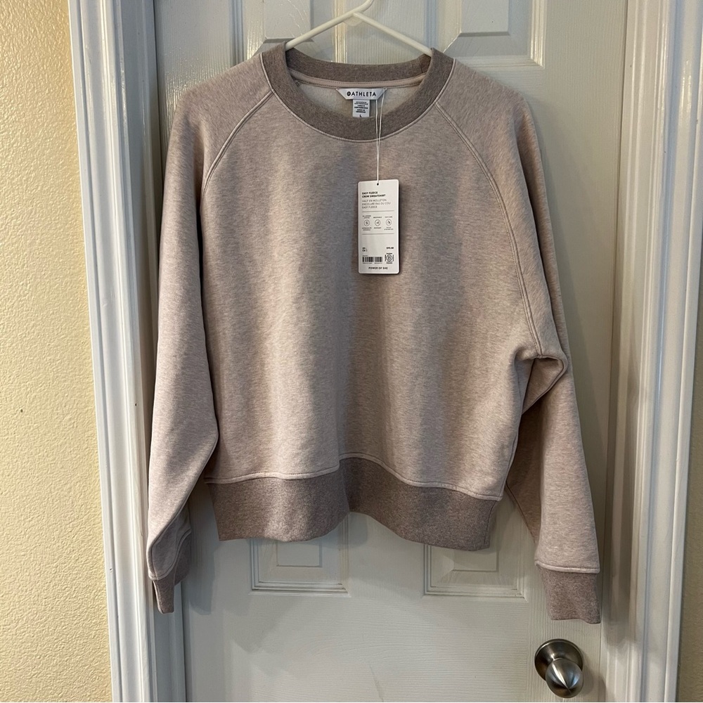 Athleta Women's Crewneck Sweatshirt in Dusty Taupe